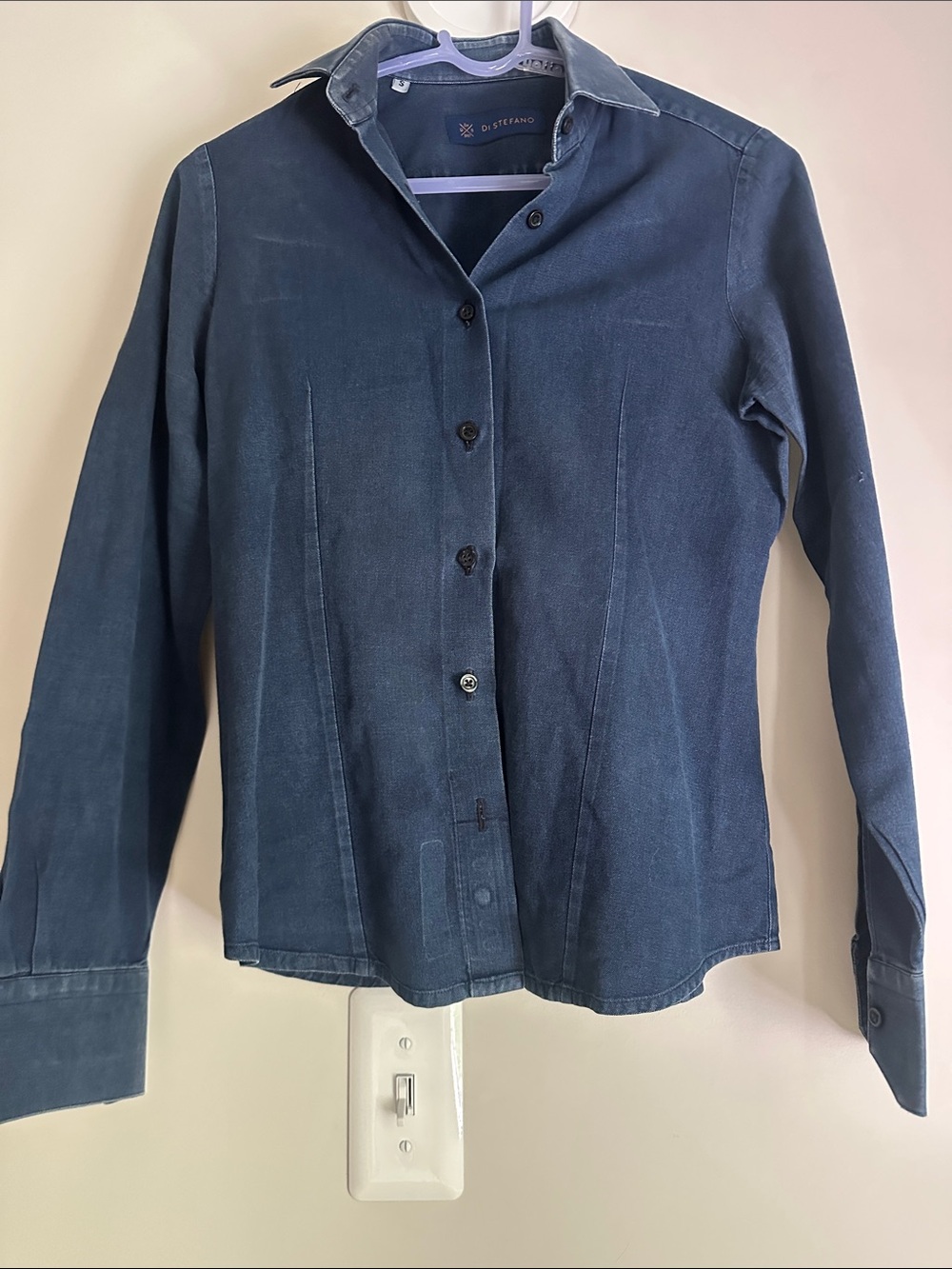 Di Stefano Women's Navy Button-Front Shirt small
